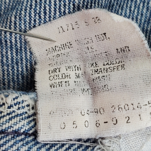 Vtg Levis Blue Jeans 506 Mens 38x30 Distressed Hi Rise Tapered Leg USA (36x30) - Picture 10 of 14